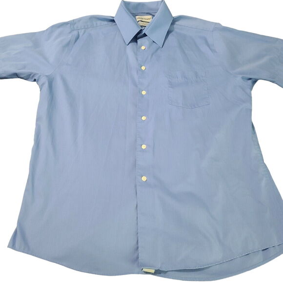 David Taylor Men's Button Down Shirt Blue Size L 13-16 1/2 Cotton Blend Pocket - Picture 1 of 12